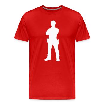 Construction Worker Construction Silhouette - Men's Premium Organic T-Shirt - red - Front - Damien (186cm)
