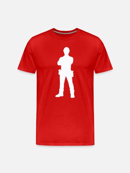 Construction Worker Construction Silhouette - Men's Premium Organic T-Shirt - red