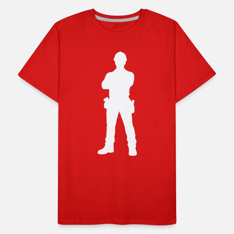 Construction Worker Construction Silhouette Men's Premium Organic T-Shirt