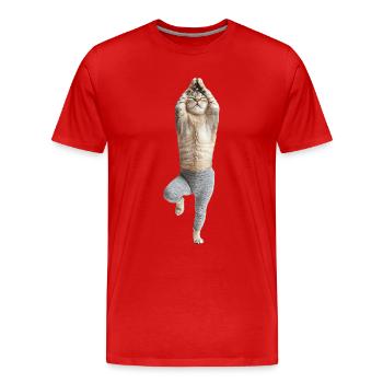 Schottische Faltohrkatze - Männer Premium Bio T-Shirt - Rot - Vorne - Damien (186cm)