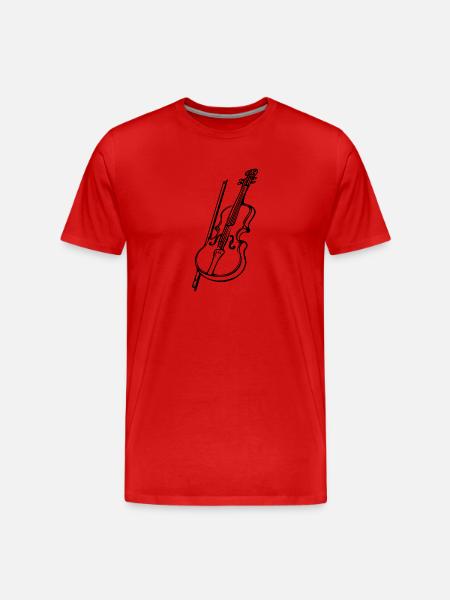 Antike Geige mit Geigenbogen - Männer Premium Bio T-Shirt - Rot