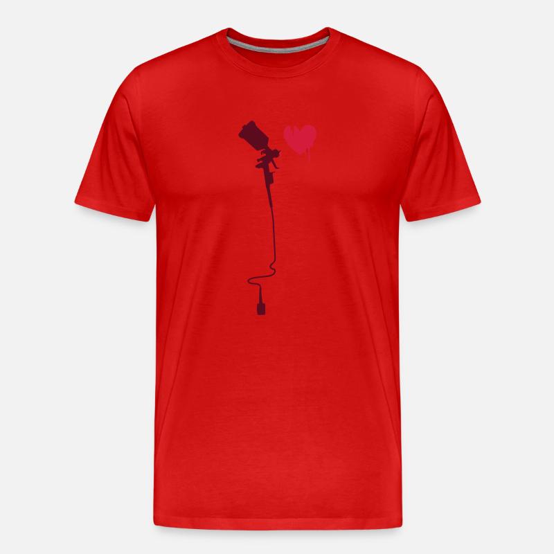 airbrushherz_2f - Männer Premium Bio T-Shirt - Rot
