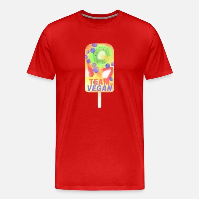Team Vegan Eis - Männer Premium Bio T-Shirt - Rot