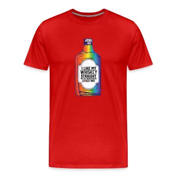 LGBT fier allié J’aime mon whisky hétéro LGBTQ - T-shirt bio Premium Homme - rouge - Devant - Damien (186cm)