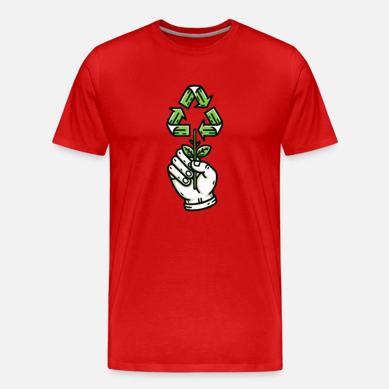 Blühendes Bewusstsein ♻️🌷 - Männer Premium Bio T-Shirt - Rot