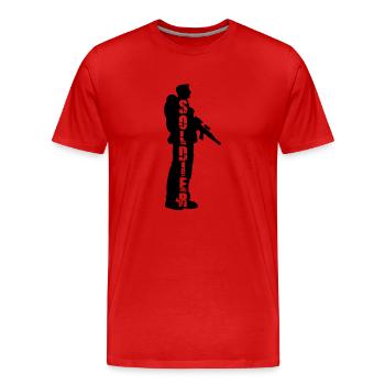 Soldat Silhouette Krieg General Freiheitskämpfer - Männer Premium Bio T-Shirt - Rot - Vorne - Damien (186cm)