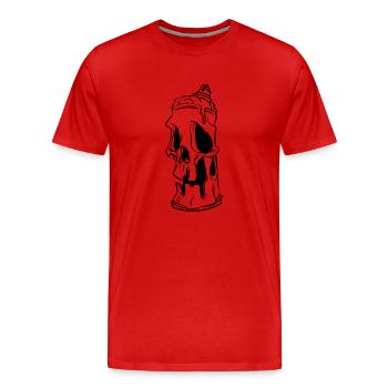 Skull spray can - Men's Premium Organic T-Shirt - red - Front - Damien (186cm)