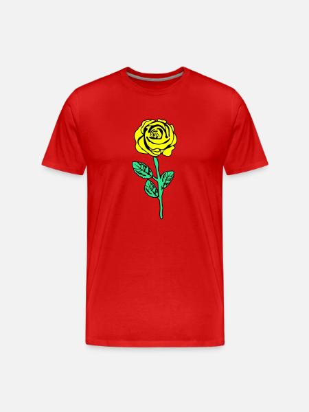Yellow Rose - Men's Premium Organic T-Shirt - red