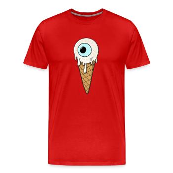 Eyes Cream | cream | cream | cream with an eye - Men's Premium Organic T-Shirt - red - Front - Damien (186cm)