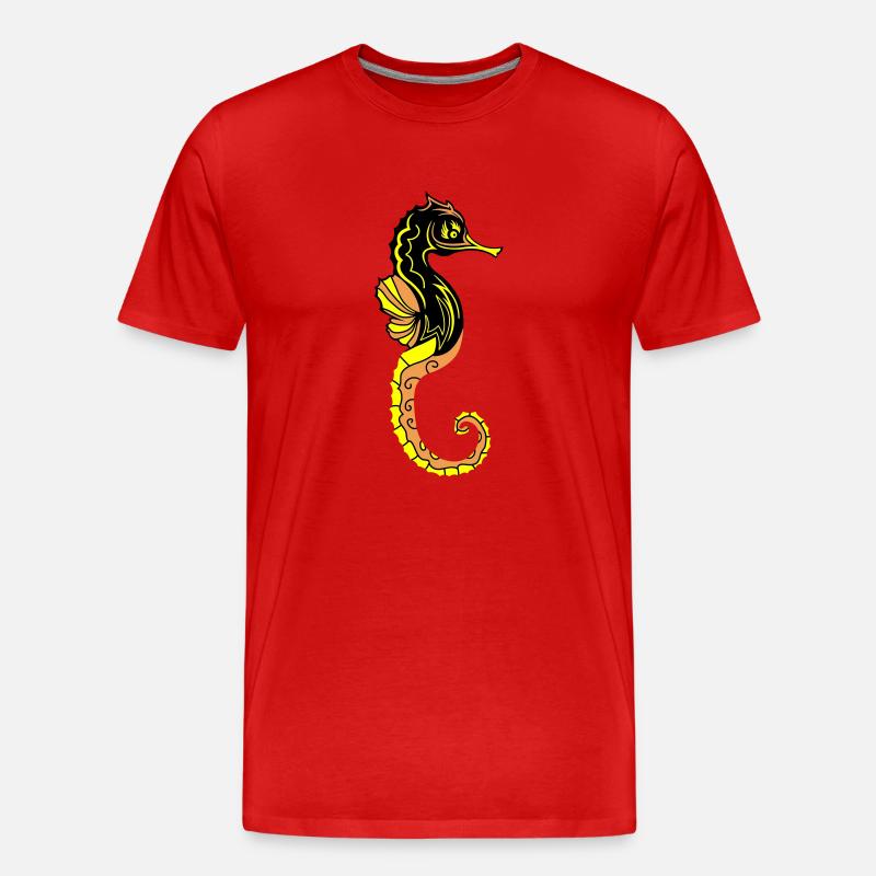 seepferd 02 - Männer Premium Bio T-Shirt - Rot