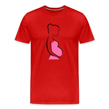 Schwangere Silhouette - Männer Premium Bio T-Shirt - Rot - Vorne - Damien (186cm)