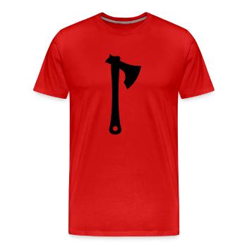 hache - T-shirt bio Premium Homme - rouge - Devant - Damien (186cm)