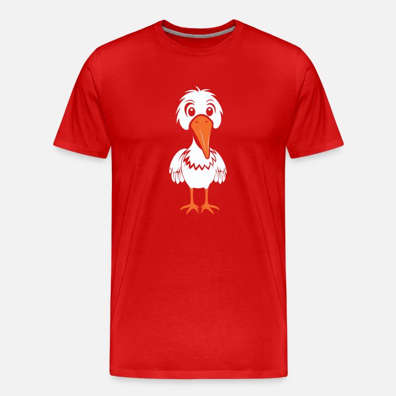 Storch - Männer Premium Bio T-Shirt - Rot