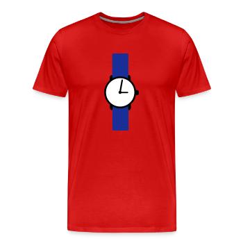 Uhr - Männer Premium Bio T-Shirt - Rot - Vorne - Damien (186cm)