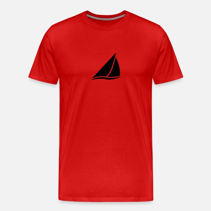 Logo barca a vela per marinai, marinai e capitani - Maglietta ecologica premium da uomo - rosso