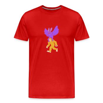 Mottenmann - Männer Premium Bio T-Shirt - Rot - Vorne - Damien (186cm)