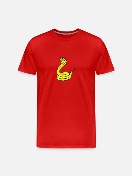 Schlange - Männer Premium Bio T-Shirt - Rot