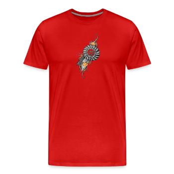 Spirale Nautilus avec accents orange - T-shirt bio Premium Homme - rouge - Devant - Damien (186cm)