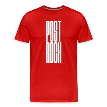 T-shirt logo typographique audacieux Post Rock - T-shirt bio Premium Homme - rouge - Devant - Damien (186cm)
