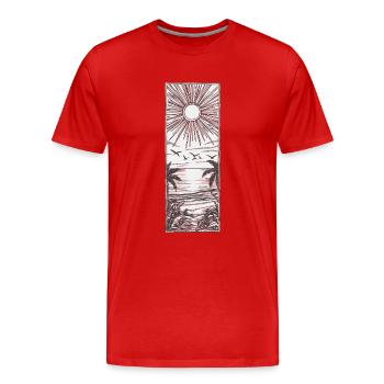 paysage solaire - T-shirt bio Premium Homme - rouge - Devant - Damien (186cm)