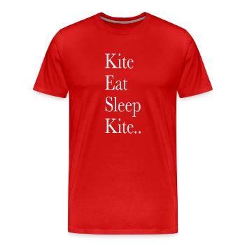 Kite Eat Sleep Kite.. - Männer Premium Bio T-Shirt - Rot - Vorne - Damien (186cm)