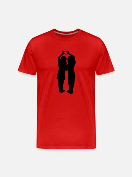 Silhouette Handherz Girlfriends - Men's Premium Organic T-Shirt - red
