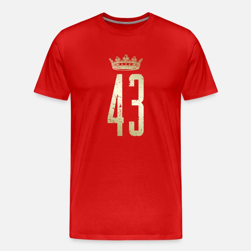 43 Nummer Krone - Männer Premium Bio T-Shirt - Rot