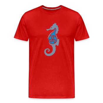Wee Sea Horse - T-shirt bio Premium Homme - rouge - Devant - Damien (186cm)