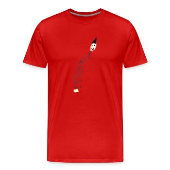 Jack-in-the-box (blanc) - T-shirt bio Premium Homme - rouge - Devant - Damien (186cm)
