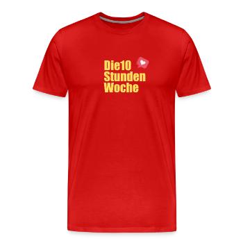 die 10 Stunden Woche Logo - Männer Premium Bio T-Shirt - Rot - Vorne - Damien (186cm)