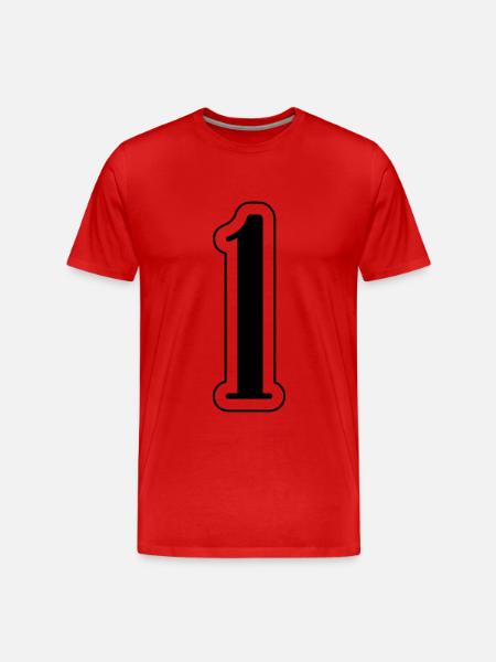 1 number symbol - Men's Premium Organic T-Shirt - red