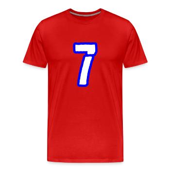 7 Symbole numérique - T-shirt bio Premium Homme - rouge - Devant - Damien (186cm)