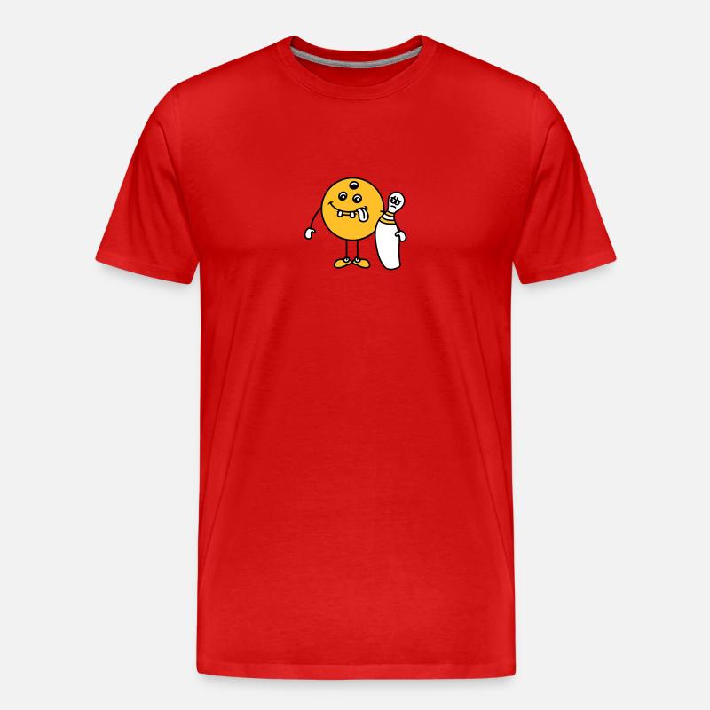 Funny Bowling Friends - Männer Premium Bio T-Shirt - Rot