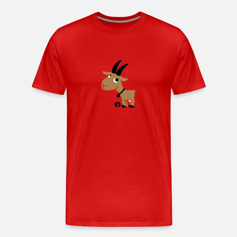 Ziege - Männer Premium Bio T-Shirt - Rot