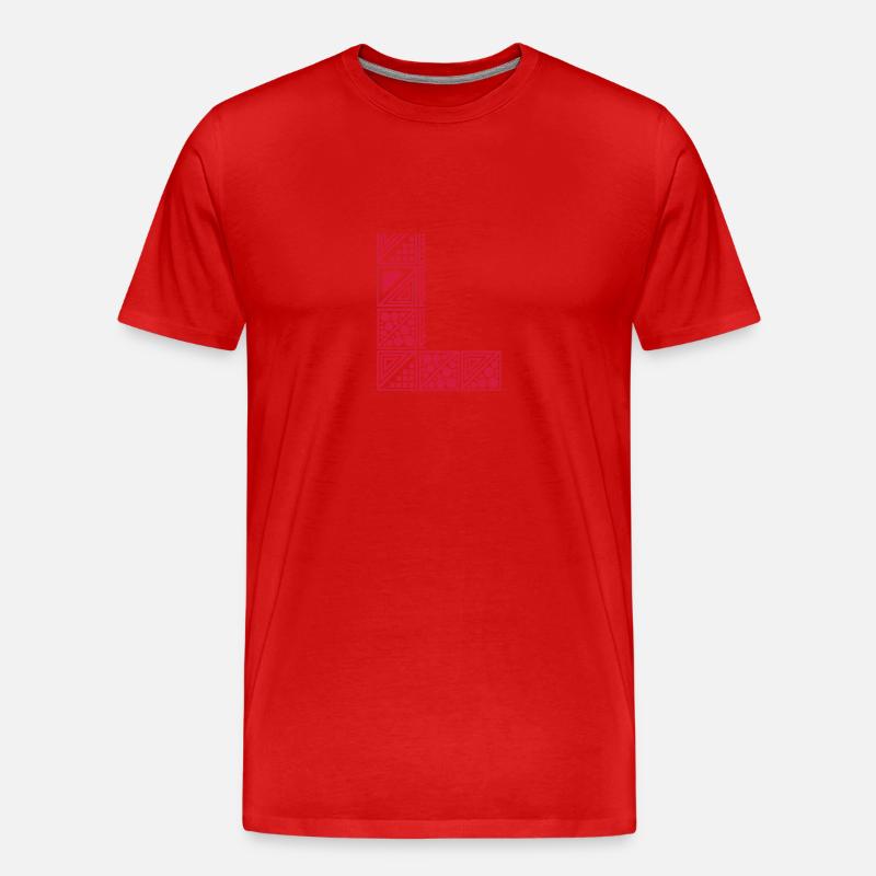 Buchstabe L - Männer Premium Bio T-Shirt - Rot