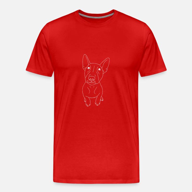 Bullterrier Puppy - Männer Premium Bio T-Shirt - Rot