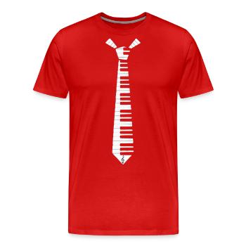 Cravate de touches de piano pour pianistes - T-shirt bio Premium Homme - rouge - Devant - Damien (186cm)