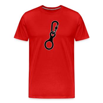 Karabiner Abseilachter 2 - Männer Premium Bio T-Shirt - Rot - Vorne - Damien (186cm)