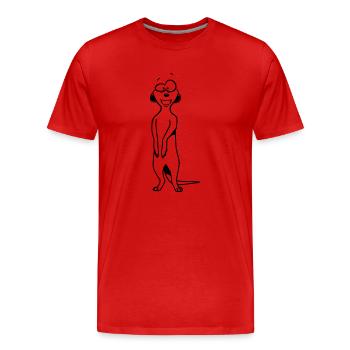 Meerkit cute sweet witty - Men's Premium Organic T-Shirt - red - Front - Damien (186cm)