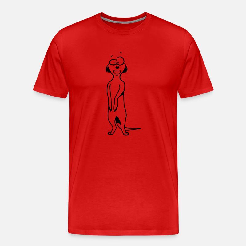 Suricates doux drôle - T-shirt bio Premium Homme - rouge
