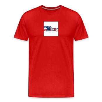 Nice like Nice - Men's Premium Organic T-Shirt - red - Front - Damien (186cm)