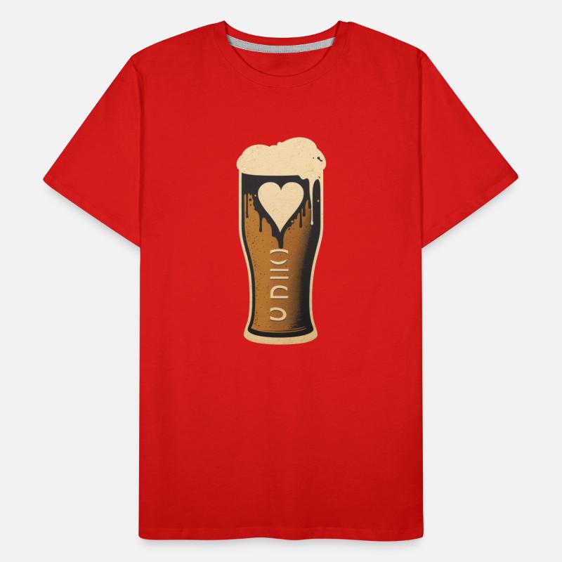 Weizenbier mit Herz - Bierliebe Männer Premium Bio T-Shirt