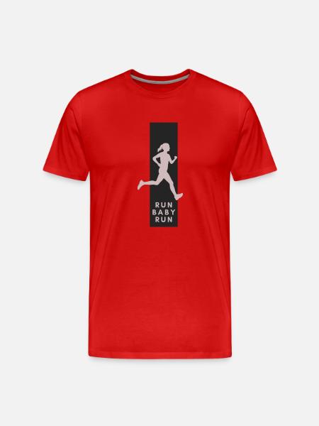 RUN BABY RUN - Männer Premium Bio T-Shirt - Rot
