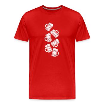 Icône de symbole de chope de bière de bière - T-shirt bio Premium Homme - rouge - Devant - Damien (186cm)