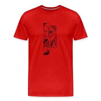 Geometric Lion - Men's Premium Organic T-Shirt - red - Front - Damien (186cm)