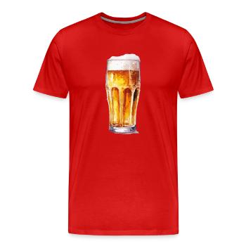 bière - T-shirt bio Premium Homme - rouge - Devant - Damien (186cm)
