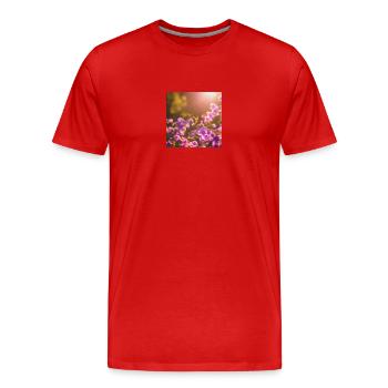 Fleurs au printemps - T-shirt bio Premium Homme - rouge - Devant - Damien (186cm)