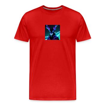 Fusion de rennes électriques - T-shirt bio Premium Homme - rouge - Devant - Damien (186cm)
