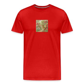 popular elements meshed together - Men's Premium Organic T-Shirt - red - Front - Damien (186cm)