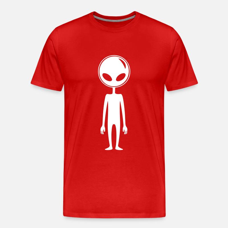 Alien Außerirdischer - Männer Premium Bio T-Shirt - Rot